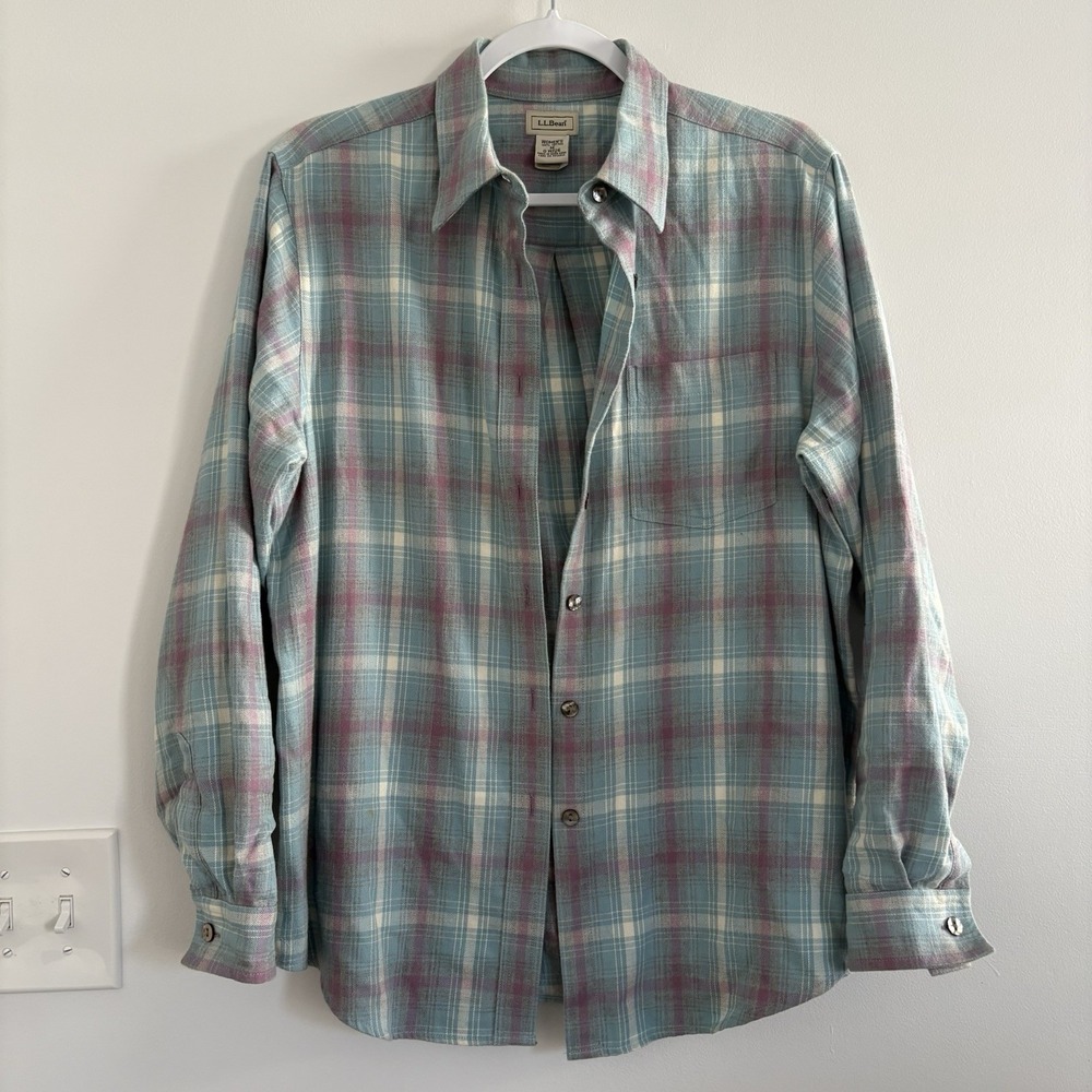L.L.Bean Women's Vintage Y2K Grunge Classic Flannel ButtonUp Shirt‎ SzM